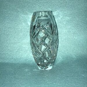 CRYSTAL hand-cut leaded vase vintage made in Poland diamond pattern NEW